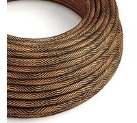 creative cables Câble Vertigo Rond HD Optical avec Tissage Noir et Cuivre ERM66-5 Mètres, 2x0.75