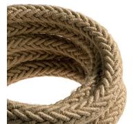Creative-Cables Cordon 2XL Ø24 mm (20 m, Jute Beige CLS20) avec câble interne RN06 2x0.75 mm² inclus - Tressé, jute et lin - Idéal pour les maxi-suspensions - Sécurité certifiée, Made in Italy