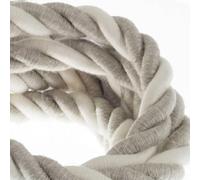 Creative-Cables Cordon 2XL Ø24 mm 3x0,75 mm² (20 m, Gris/Blanc CLS31) - Tressé, coton et lin - Spirale visible, double isolation - Idéal pour la maxi-suspension - Sûr et fabriqué en Italie