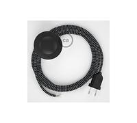 creative cables Cordon pour lampadaire, câble RT41 Effet Soie Étoiles 3 m. Choisissez la Couleur de la fiche et de l'interrupteur! - Noir