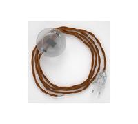 creative cables Cordon pour lampadaire, câble TM22 Effet Soie Whiskey 3 m. Choisissez la Couleur de la fiche et de l'interrupteur! - Transparent