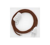 creative cables Cordon pour Lampe, câble RC23 Coton Daim 1,80 m. Choisissez la Couleur de la fiche et de l'interrupteur! - Blanc
