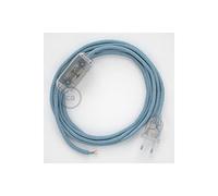 creative cables Cordon pour Lampe, câble RD75 Zigzag Bleu Steward 1,80 m. Choisissez la Couleur de la fiche et de l'interrupteur! - Transparent