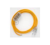 creative cables Cordon pour Lampe, câble RM10 Effet Soie Jaune 1,80 m. Choisissez la Couleur de la fiche et de l'interrupteur! - Transparent