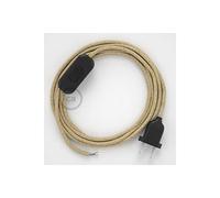 creative cables Cordon pour Lampe, câble RN06 Jute 1,80 m. Choisissez la Couleur de la fiche et de l'interrupteur! - Noir