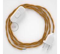 creative cables Cordon pour Lampe, câble TM05 Effet Soie Doré 1,80 m. Choisissez la Couleur de la fiche et de l'interrupteur! - Blanc