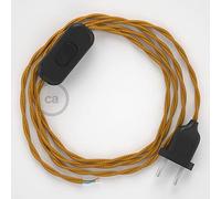 creative cables Cordon pour Lampe, câble TM05 Effet Soie Doré 1,80 m. Choisissez la Couleur de la fiche et de l'interrupteur! - Noir
