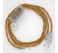creative cables Cordon pour Lampe, câble TM05 Effet Soie Doré 1,80 m. Choisissez la Couleur de la fiche et de l'interrupteur! - Transparent