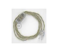 creative cables Cordon pour Lampe, câble TN01 Lin Naturel Neutre 1,80 m. Choisissez la Couleur de la fiche et de l'interrupteur! - Transparent