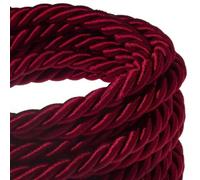 Creative-Cables Cordon XL Ø16 mm 3x0,75 mm² (20 m, Bordeaux) - Tressé, effet soie - Spirale visible, double isolation - Idéal pour les maxi-suspensions - Sécurité certifiée, Made in Italy