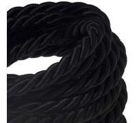 Creative-Cables Cordon XL Ø16 mm 3x0,75 mm² (20 m, Noir) - Tressé, effet soie - Spirale visible, double isolation - Idéal pour les maxi-suspensions - Sécurité certifiée, Made in Italy
