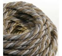 Creative-Cables Cordon XL Ø16 mm 3x0,75 mm² (20 m, Pays CLS06) - Tressé, jute, coton et lin - Spirale visible, double isolation - Idéal pour la maxi-suspension - Sûr et fabriqué en Italie