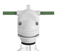 creative cables Eiva-2, Douille pour extérieur avec Double Sortie IP65 culot E27 - Blanc