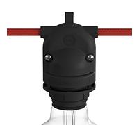 creative cables Eiva-2, Douille pour extérieur avec Double Sortie IP65 culot E27 - Noir