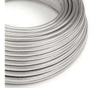 creative cables Fil Électrique Rond Gaine De Cuivre 100% Couleur Argent - 10 Mètres, 3x0.75