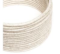 creative cables Fil Électrique Rond Gaine De Lin De Couleur Naturel Neutre RN01-5 Mètres, 3x0.75