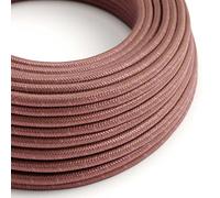 creative cables Fil Électrique Rond Gaine De Tissu De Couleur Coton Marsala RX11-5 Mètres, 2x0.75