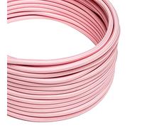 creative cables Fil Électrique Rond Gaine De Tissu De Couleur Effet Soie Tissu Uni Rose Baby RM16-1 Mètre, 2x0.75