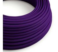 creative cables Fil Électrique Rond Gaine De Tissu De Couleur Effet Soie Tissu Uni Violet RM14-10 Mètres, 3x0.75