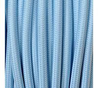 Creative-Cables - Fil Électrique Rond Gaine De Tissu De Couleur TO71 - Bleu Ciel - 5 Metri, 2 Cavi