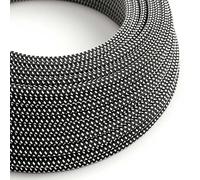 creative cables Fil Électrique Rond Gaine De Tissu Effect 3D en Relief Étoiles RT41-1 Mètre, 2x0.75