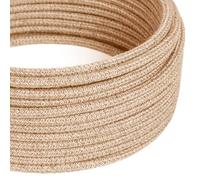 creative cables Fil Électrique Rond Recouvert en Jute RN06-10 Mètres, 3x0.75