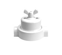 Creative-Cables Interrupteur/Déviateur Kit avec écrou papillon et base en porcelaine - (Blanc avec écrou blanc, Ø 66,5 mm, H 69 mm, 2 sorties) - Compatible avec Creative-Tubes - Fixation murale
