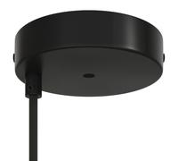 Creative Cables - Kit de rosace de plafond cylindrique en métal, Ø 120 mm, avec 2 trous centraux et excentrés - Noir mat