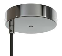 Creative Cables - Kit de rosace de plafond cylindrique en métal Ø 120 mm avec 2 trous centraux et excentrés - Chrome