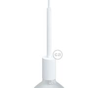 creative cables Kit Douille E27 cylindrique en métal avec Serre-câble de 15 cm - Blanc Mat