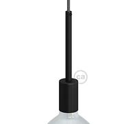 creative cables Kit Douille E27 cylindrique en métal avec Serre-câble de 15 cm - Noir