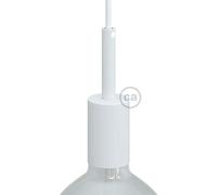 creative cables Kit Douille E27 cylindrique en métal avec Serre-câble de 7 cm - Blanc Mat