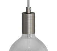 creative cables Kit Douille E27 cylindrique en métal - Cylindrique, Titane satiné