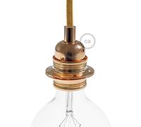 Kit Douille E27 en métal avec Double Bague pour Abat-Jour - Cylindrique, Cuivre