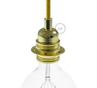 creative cables Kit Douille E27 en métal avec Double Bague pour Abat-Jour - Cylindrique, Laiton