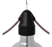 creative cables Kit Douille E27 en Porcelaine Vintage avec Double entrée - Noir