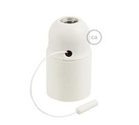 creative cables - Kit Douille E27 en thermoplastique avec Interrupteur à Tirette - Blanc