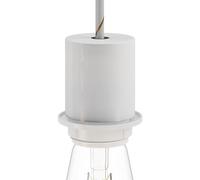 creative cables Kit Douille E27 Semi-filetée en métal avec Serre-câble dissimulé - Blanc Mat