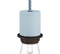 creative cables Kit Douille E27 Semi-filetée en métal avec Serre-câble dissimulé - Blue Ciel