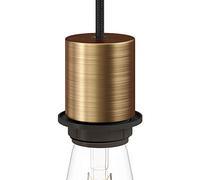 creative cables Kit Douille E27 Semi-filetée en métal avec Serre-câble dissimulé - Bronze satiné