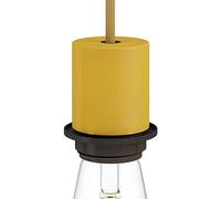 creative cables Kit Douille E27 Semi-filetée en métal avec Serre-câble dissimulé - Moutarde