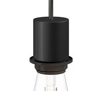 creative cables Kit Douille E27 Semi-filetée en métal avec Serre-câble dissimulé - Noir