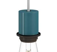 creative cables Kit Douille E27 Semi-filetée en métal avec Serre-câble dissimulé - Pétrole