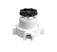 Creative-Cables Kit interrupteur/déviateur avec bouton et base à 3 sorties (blanc avec bouton noir, interrupteur Ø 66,5 mm, base Ø 110 mm) - En porcelaine - Pour Creative-Tubes