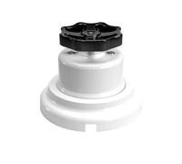 Creative-Cables Kit interrupteur/déviateur avec bouton et base en porcelaine - (blanc avec bouton noir, Ø 66,5 mm, h 63 mm) - Fixation murale - 10AX 250V