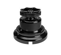 Creative-Cables Kit interrupteur/déviateur avec bouton et base en porcelaine - (Noir avec bouton noir, Ø 66,5 mm, H 63 mm) - Fixation murale - 10AX 250V