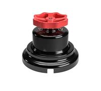 Creative-Cables Kit interrupteur/déviateur avec bouton et base en porcelaine - (Noir avec bouton rouge, Ø 66,5 mm, H 63 mm) - Fixation murale - 10AX 250V