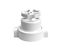 Creative-Cables Kit Interrupteur/Déviateur avec bouton et base pour Creative-Tubes - (Blanc avec bouton blanc, 2 sorties en ligne, Ø interrupteur 66,5 mm) - Porcelaine - Fixation murale