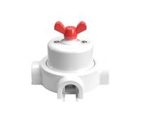 Creative-Cables Kit interrupteur/déviateur avec écrou papillon et base à 3 sorties - (blanc avec écrou rouge, interrupteur Ø 66,5 mm, base Ø 110 mm) - Porcelaine 16 A - Pour Creative-Tubes