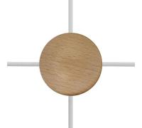 creative cables Kit Mini Rosace cylindrique en Bois avec 4 Trous latéraux (boîte de dérivation) - Neutre